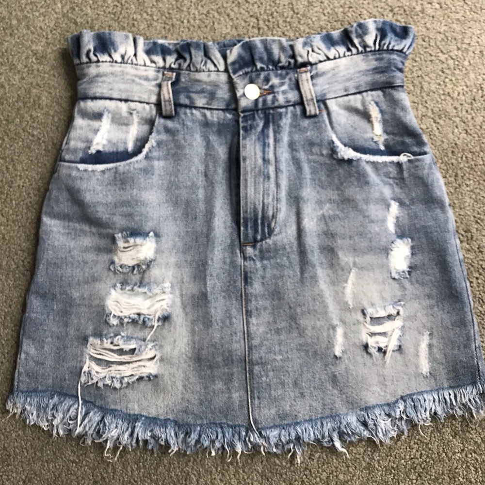 High Waisted Jean Skirt